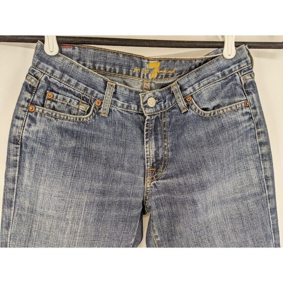 7 For All Mankind Blue Flare Jeans - Picture 7 of 10